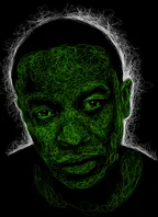 Lighting Scribble portrait of American rapper 