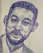 Portrait of Will Smith || ballpoint pen art ✒️ thumbnail