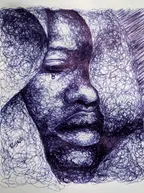 Sad look of an African boy - my new ballpoint pen artwork thumbnail