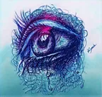 Digital colorful edition of my eye drawing thumbnail