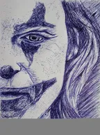 Joker || ballpoint pen art ✒️ thumbnail