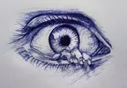 Drawing an eye and strange situation || Ink with ballpoint pen✒️ thumbnail