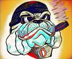 Angry smoker dog - pen drawing ✒️ thumbnail