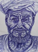 An old man- ballpoint pen drawing ✒️ thumbnail