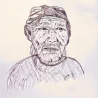 Old man sketch- pen drawing ✒️ thumbnail