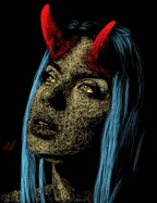 Digital drawing - Horned girl thumbnail