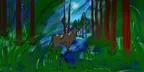 Full moon night with deer in the jungle -[ Digital art with help of Autodesk 🖍️] thumbnail