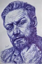 Scribble portrait of Scottish actor 