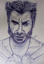 X-men Wolverine sketch || ballpoint pen art ✒️ thumbnail