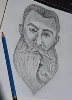 Pencil sketch- Bearded smoker thumbnail