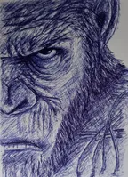 Angry Ape face || pen drawing ✒️ thumbnail