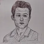 Portrait of Tom Holland -  ballpoint pen drawing ✒️ thumbnail