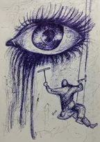 The art of a strange eye! - Ballpoint pen drawing thumbnail