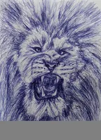 Roaring lion - [Improving my drawing] thumbnail