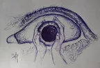 Strange eyes - ballpoint pen artwork! thumbnail