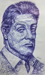 Scribble portrait of 'Sylvester Stallone