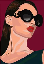 IV Illustrator Art - vector portrait of beautiful lady thumbnail