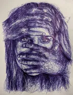 Forcibly hang - Scribble drawing with ballpoint pen thumbnail