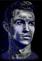 Scribble portrait of World famous footballer 