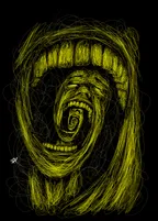 Screaming face drawing - Digital random artwork thumbnail