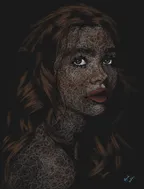 Drawing a portrait of beautiful girl - digital scribble artwork thumbnail