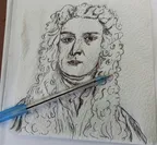 Isaac Newton sketch- on tissue paper ✒️ thumbnail