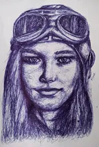 Scribble portrait of a driver girl - ballpoint pen artwork🖋️ thumbnail