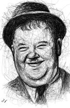 Impeccable smile - scribble portrait of Oliver Hardy thumbnail