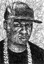 Scribble portrait of American rapper 