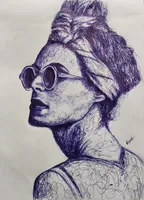 Scribble portrait of a Lady- my new ballpoint pen artwork 🖋️ thumbnail